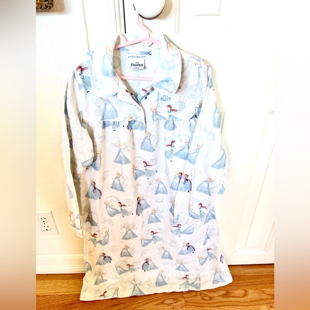 Pottery Barn Kids Frozen Nightgown - Blue and White